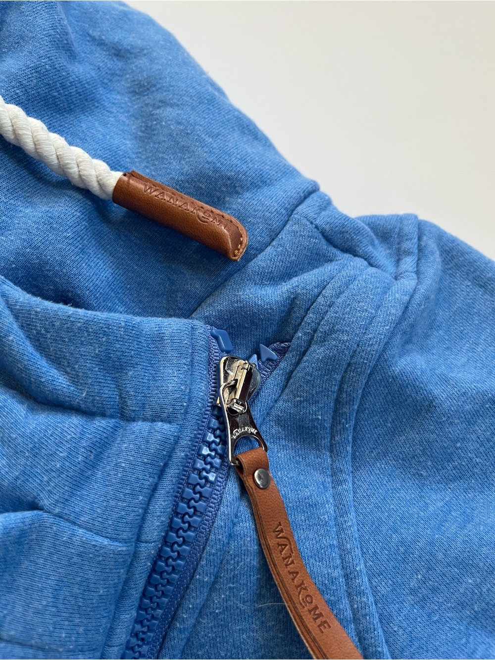 Wanakome Athena Colbalt Blue Asymmetrical Full Zip Cowl Neck Longline Hoodie - Picture 6 of 13